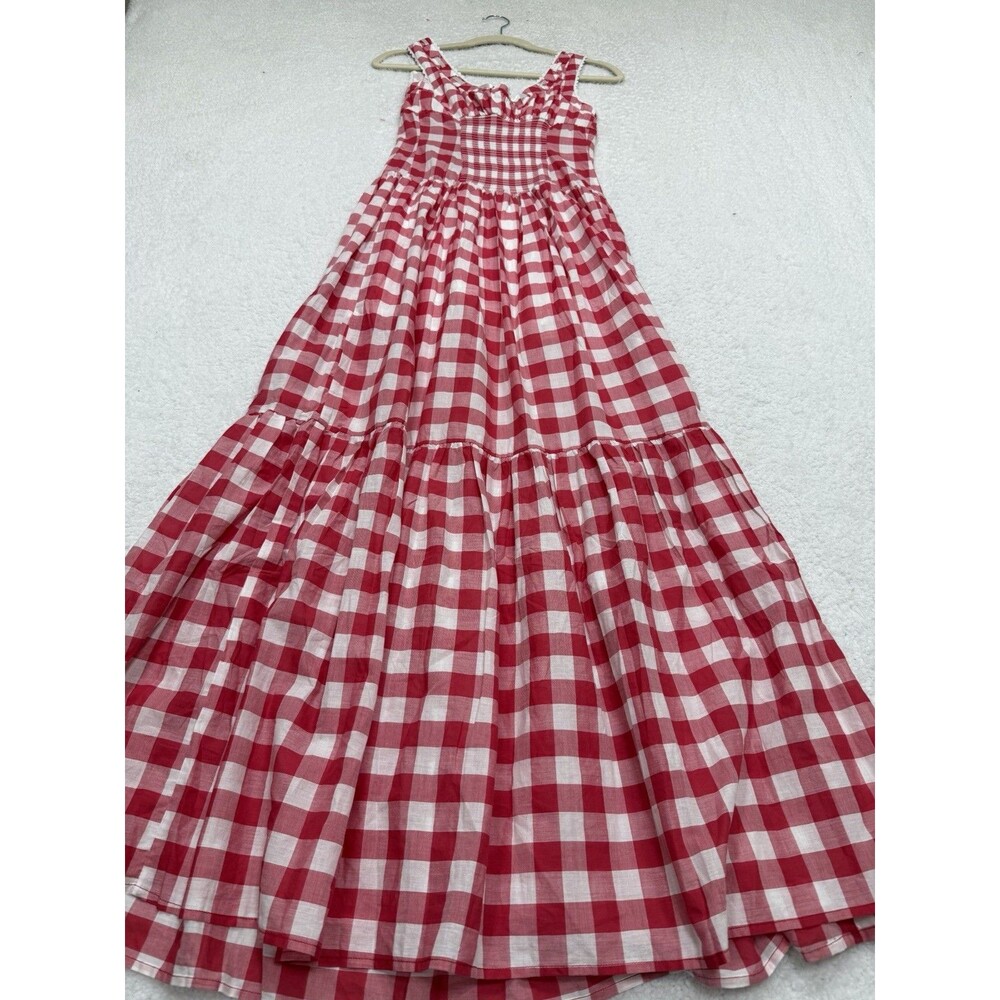 Frankies Bikinis Midi Dress Red Southern Belle Vacay Preppy Resort Size XS NWT - Picture 7 of 10